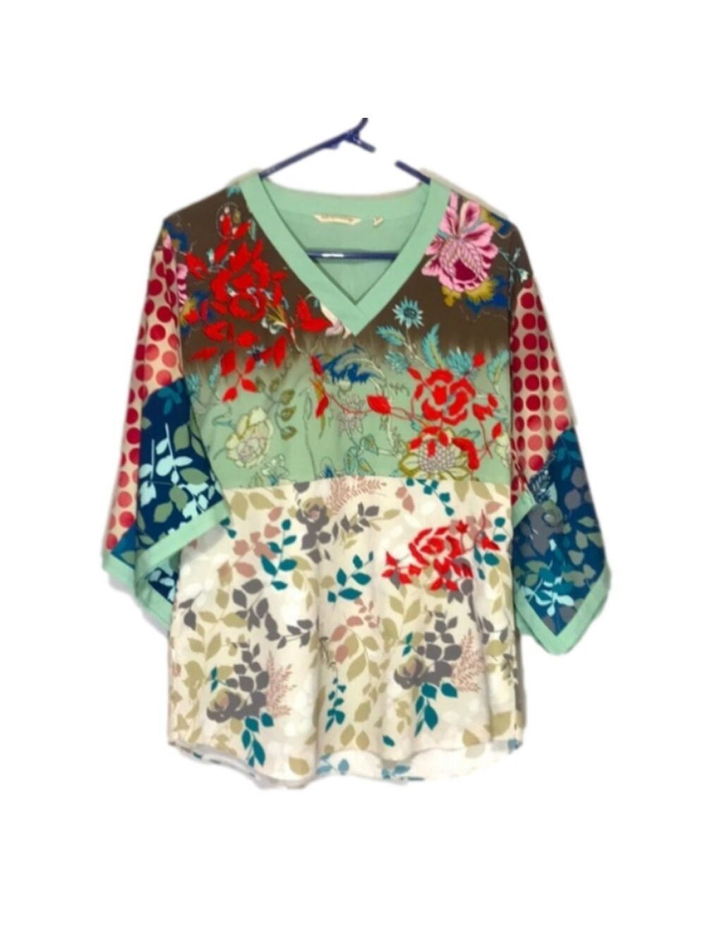 𝅺Soft Surroundings Embroidered Floral Tunic Top PXS